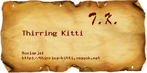 Thirring Kitti névjegykártya
