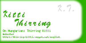 kitti thirring business card